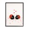 Stupell Industries Ladybugs Valentine's Hearts Black Framed Giclee Art